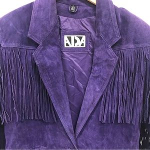 purple fringe jacket